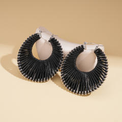 Boho geometric hollow big hoop earrings