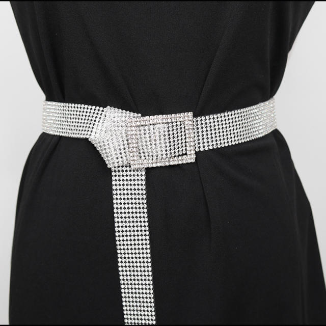 Full Rhinestone Belt Women's Fashionable All-match Full-Diamond Belt