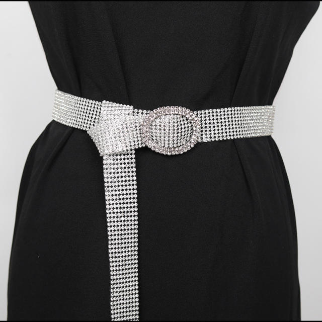 Full Rhinestone Belt Women's Fashionable All-match Full-Diamond Belt