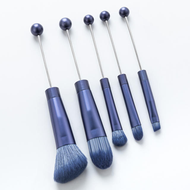5pcs set DIY metal handle beaded makeup brush suit without bead