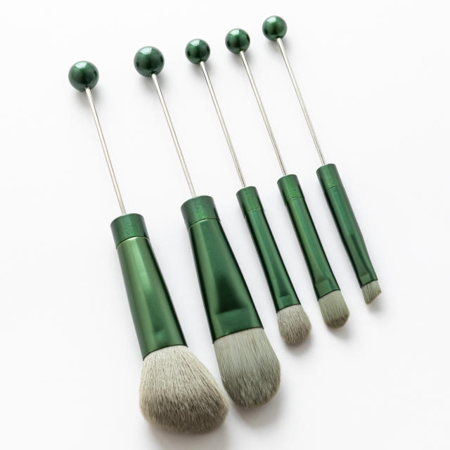 5pcs set DIY metal handle beaded makeup brush suit without bead