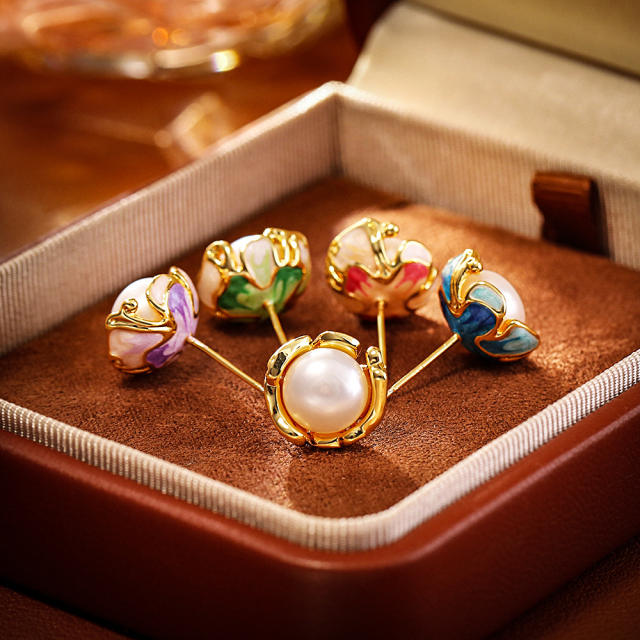 New Chinese Style Natural Freshwater Pearl Earrings