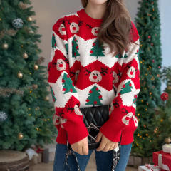 2025 Christmas New Autumn Winter Casual Knitted Wool Loose Soft Waxy sweater