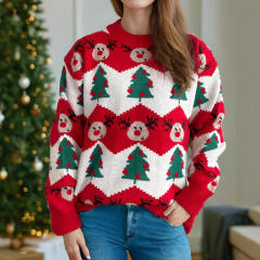 2025 Christmas New Autumn Winter Casual Knitted Wool Loose Soft Waxy sweater