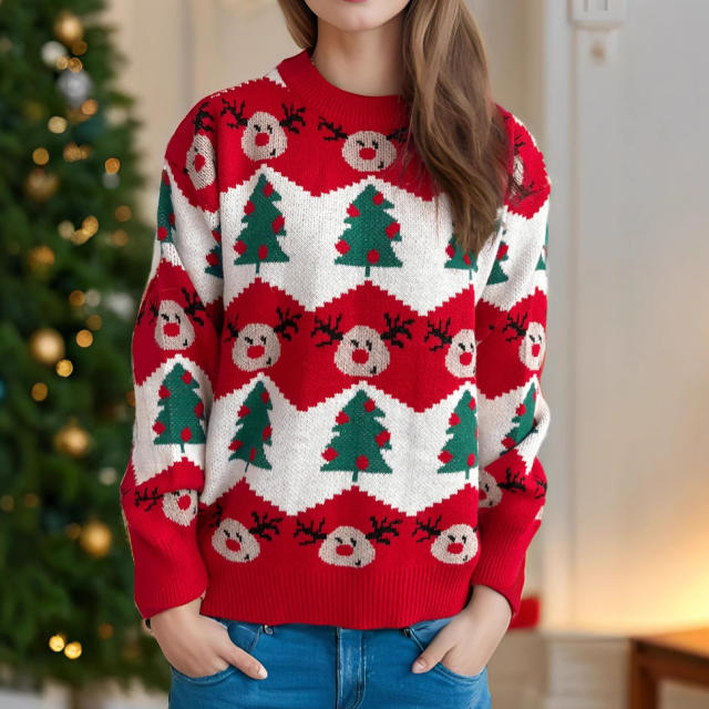 2025 Christmas New Autumn Winter Casual Knitted Wool Loose Soft Waxy sweater