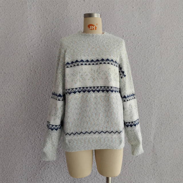 Christmas Knitwear 2025 Autumn Winter Hot Style Half Turtleneck Chenille Snowflake sweater