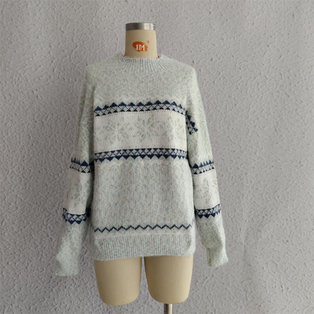 Christmas Knitwear 2025 Autumn Winter Hot Style Half Turtleneck Chenille Snowflake sweater