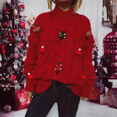 Autumn Winter New Christmas Sweater Handmade Decorative Christmas Tree Elk Sweater