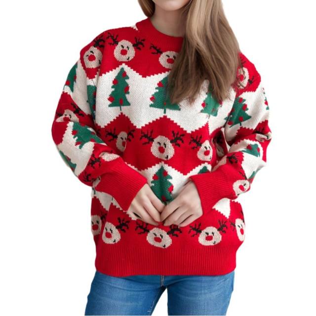 2025 Christmas New Autumn Winter Casual Knitted Wool Loose Soft Waxy sweater