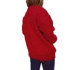 Handmade Pearl Christmas Theme Sweater Three-dimensional Decoration New Year Holiday Sweater
