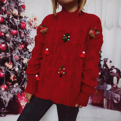 Autumn Winter New Christmas Sweater Handmade Decorative Christmas Tree Elk Sweater
