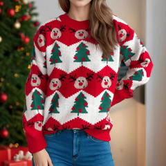 2025 Christmas New Autumn Winter Casual Knitted Wool Loose Soft Waxy sweater