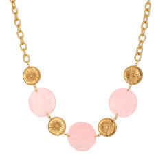 Creative round piece acrylic stainless steel necklace