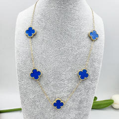15mm Titanium Steel 5 Four-Leaf Flower clover Necklace
