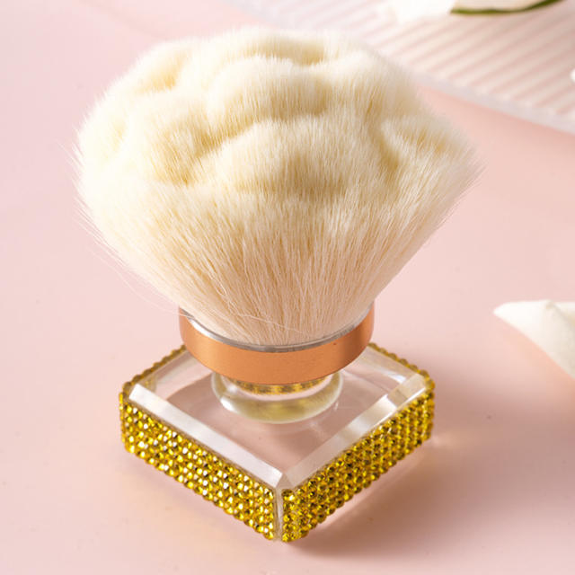 Rose flower shape colorful diamond powder brush