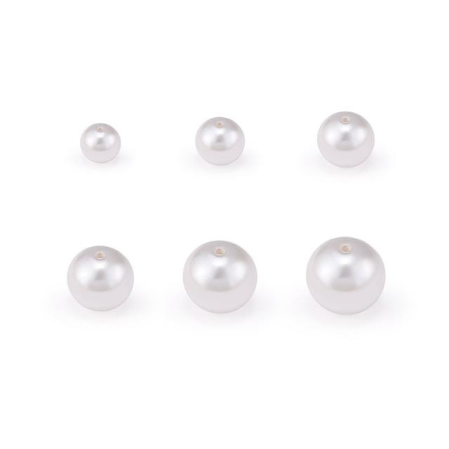 High-Gloss Abs Imitation Pearl Round Beads Straight Hole Loose Beads DIY Handmade Beading  20pcs/pack