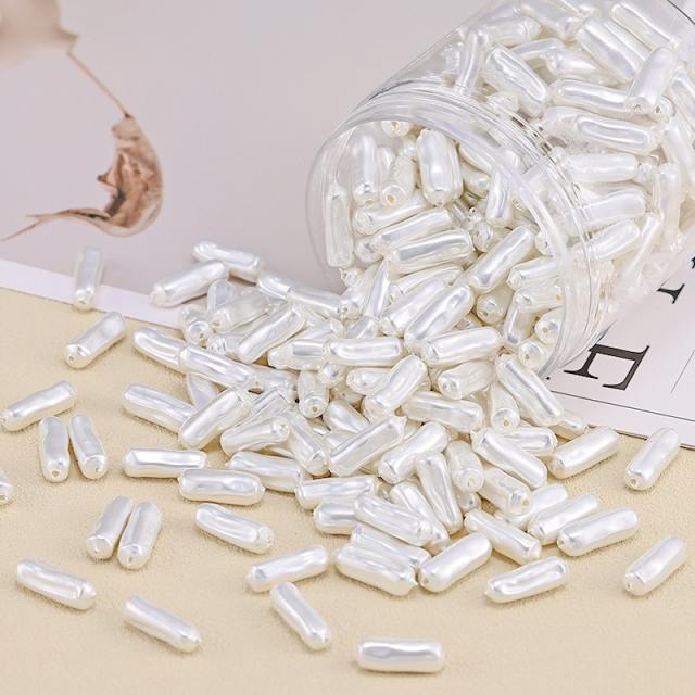 Baroque Asymmetrical Rectangular Abs Imitation Pearl Straight Hole Loose Beads DIY Necklace Bracelet 20pcs/pack