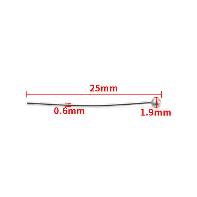 New Spherical Needle Round Head Needle Stainless Steel Jewelry Accessories DIY Beading Material 100pc/pack