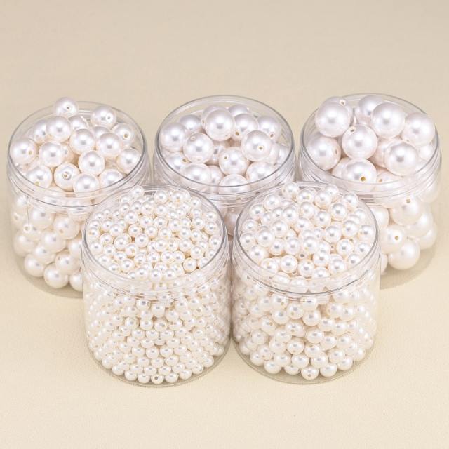 High-Gloss Abs Imitation Pearl Round Beads Straight Hole Loose Beads DIY Handmade Beading  20pcs/pack