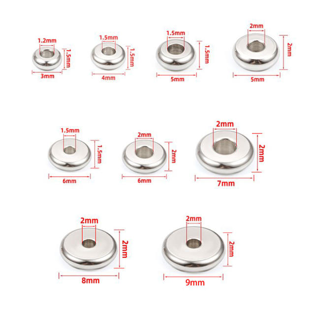 Stainless steel spacer beads diy jewelry accessories necklace bracelet beaded loose beads 20pcs/pack