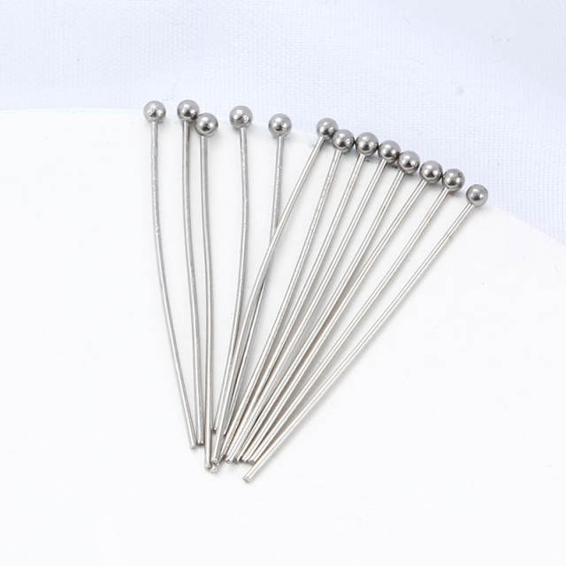 New Spherical Needle Round Head Needle Stainless Steel Jewelry Accessories DIY Beading Material 100pc/pack