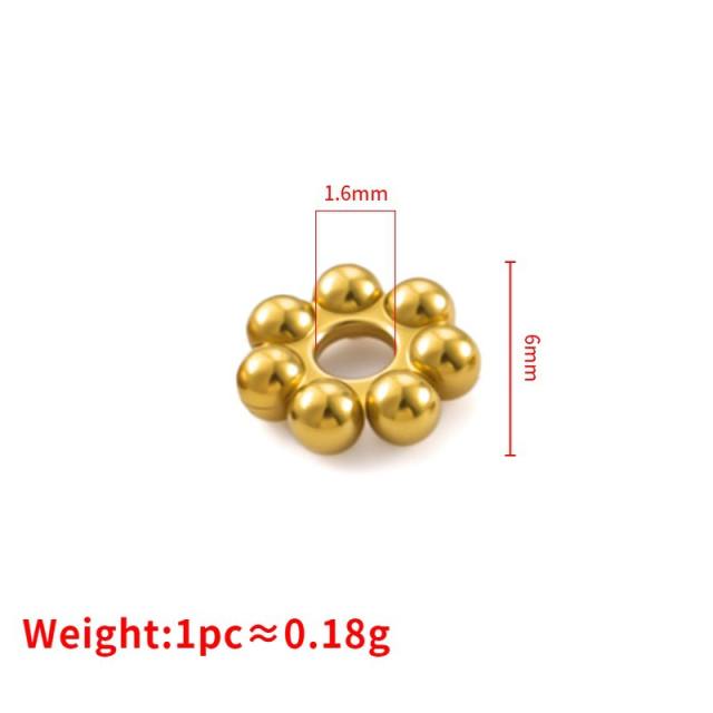 Stainless steel 18k gold color retaining snowflake spacer handmade DIY beaded bracelet necklace jewelry accessories 20pcs/pack