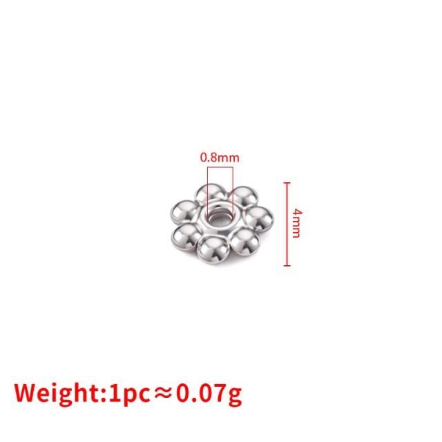 Stainless steel 18k gold color retaining snowflake spacer handmade DIY beaded bracelet necklace jewelry accessories 20pcs/pack