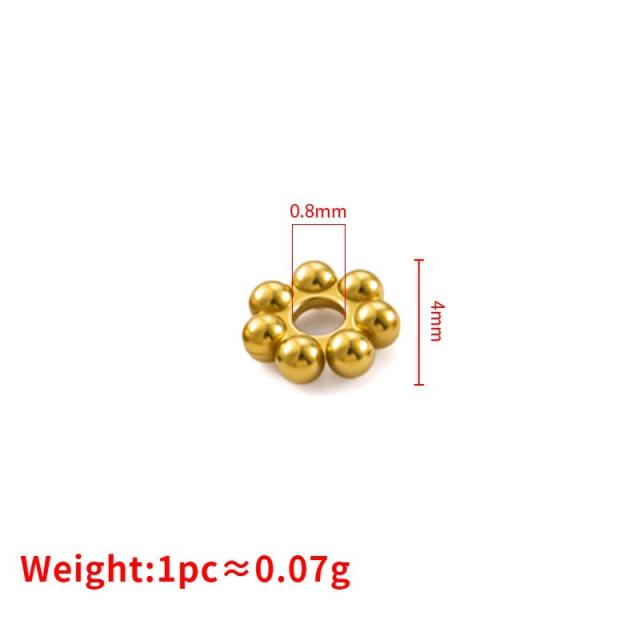 Stainless steel 18k gold color retaining snowflake spacer handmade DIY beaded bracelet necklace jewelry accessories 20pcs/pack