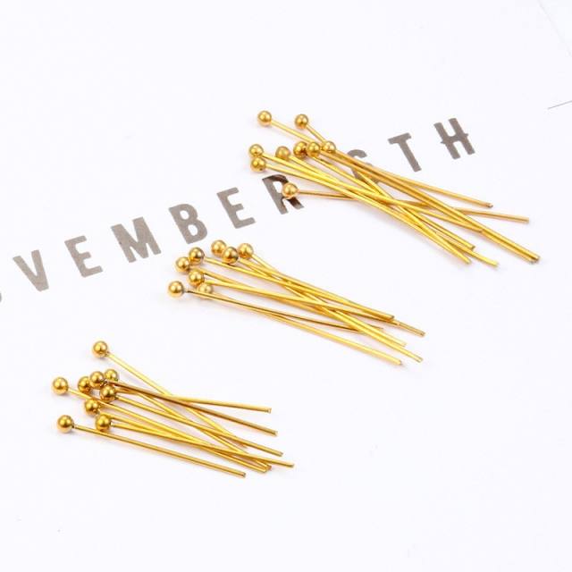 New Spherical Needle Round Head Needle Stainless Steel Jewelry Accessories DIY Beading Material 100pc/pack