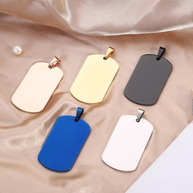 Stainless Steel Dog Tag Titanium Steel Military Tag Pendant Metal Pet Listing Advertising Gift Necklace Engraving