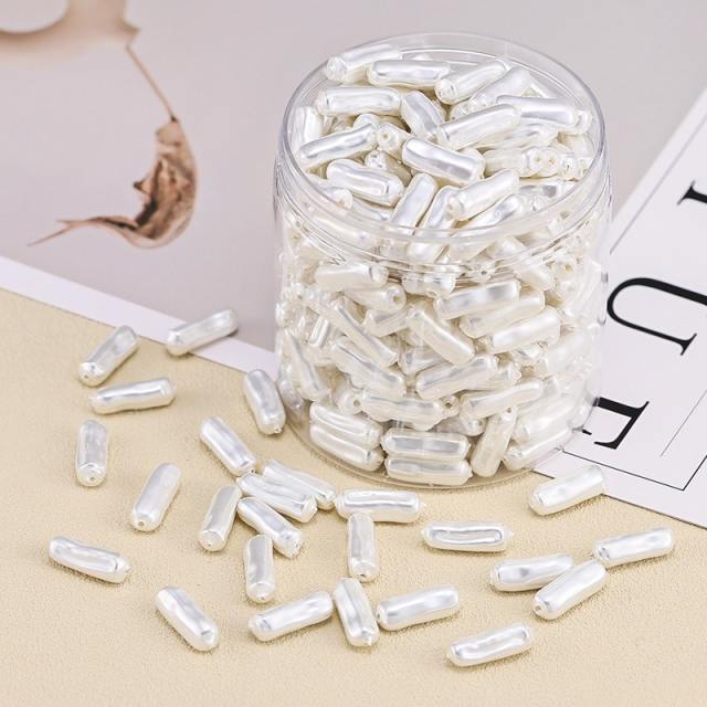 Baroque Asymmetrical Rectangular Abs Imitation Pearl Straight Hole Loose Beads DIY Necklace Bracelet 20pcs/pack