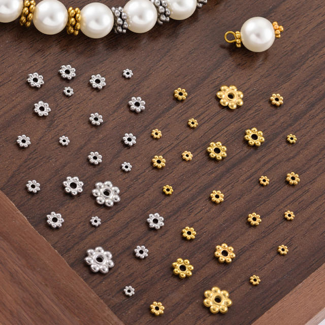Stainless steel 18k gold color retaining snowflake spacer handmade DIY beaded bracelet necklace jewelry accessories 20pcs/pack