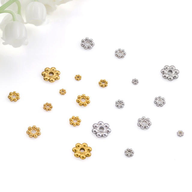 Stainless steel 18k gold color retaining snowflake spacer handmade DIY beaded bracelet necklace jewelry accessories 20pcs/pack