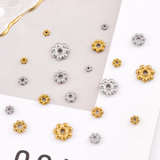 Stainless steel 18k gold color retaining snowflake spacer handmade DIY beaded bracelet necklace jewelry accessories 20pcs/pack