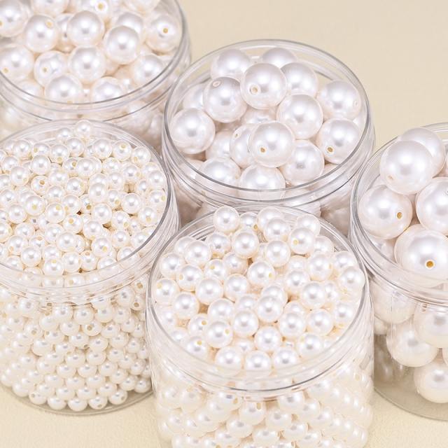 High-Gloss Abs Imitation Pearl Round Beads Straight Hole Loose Beads DIY Handmade Beading  20pcs/pack