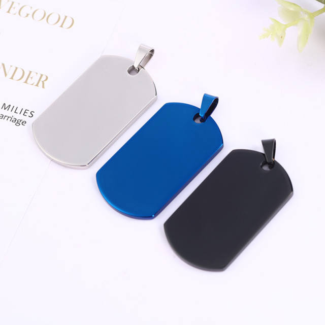 Stainless Steel Dog Tag Titanium Steel Military Tag Pendant Metal Pet Listing Advertising Gift Necklace Engraving