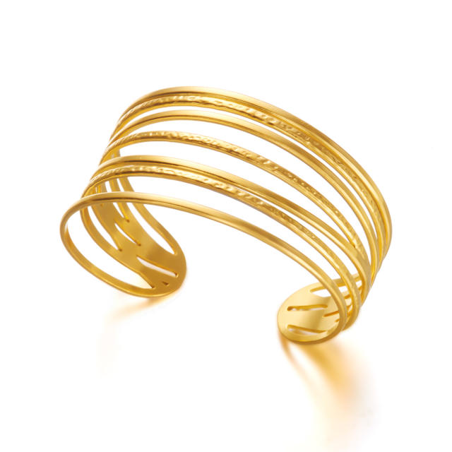 Personalized Stainless Steel Versatile Simple cuff bangle Bracelet for Women