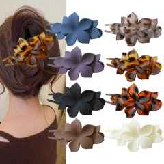 Hot sale plain color flower pattern duckbill hair clips