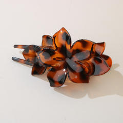 Hot sale plain color flower pattern duckbill hair clips
