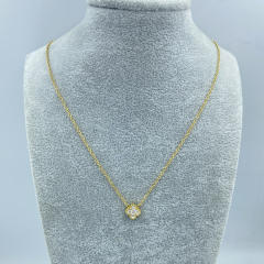 9mm Titanium Steel Four-Leaf Flower Single Necklace