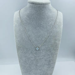 9mm Titanium Steel Four-Leaf Flower Single Necklace