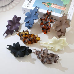 Hot sale plain color flower pattern duckbill hair clips