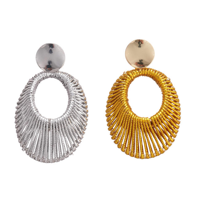 Personality oval shape dangle earrings