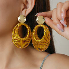 Personality oval shape dangle earrings