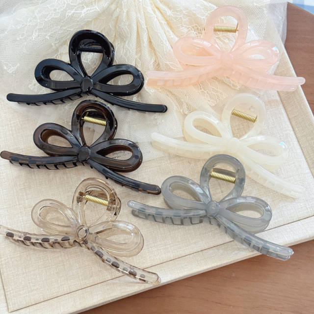 Bow Large Hair Clip for Women's Back of Head Hair Clip Shark Clip