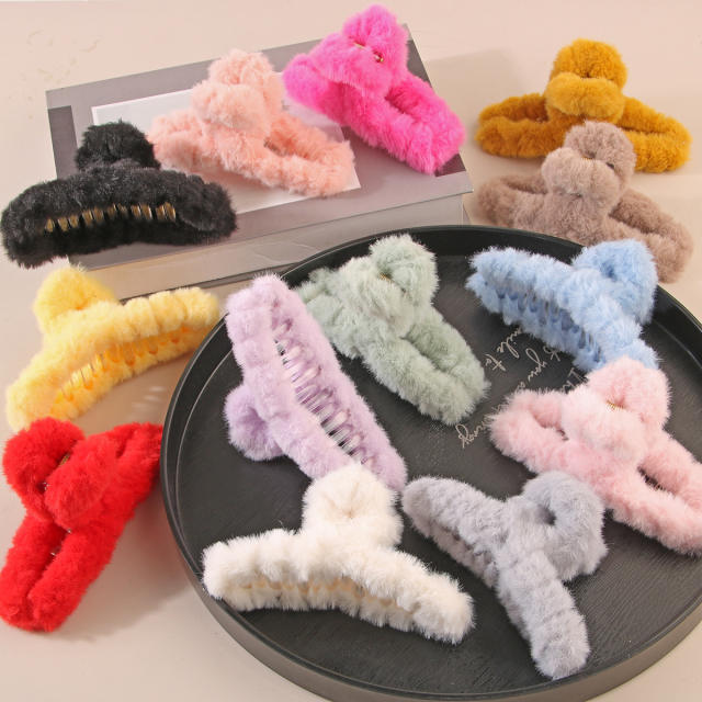 Stuffed Hair Clip Furry Hair Clip Large Hair Volume Shark Clip