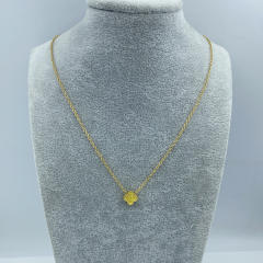 9mm Titanium Steel Four-Leaf Flower Single Necklace