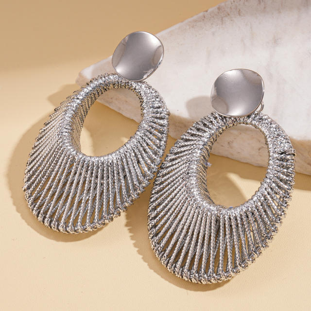 Personality oval shape dangle earrings