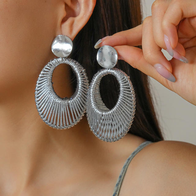 Personality oval shape dangle earrings