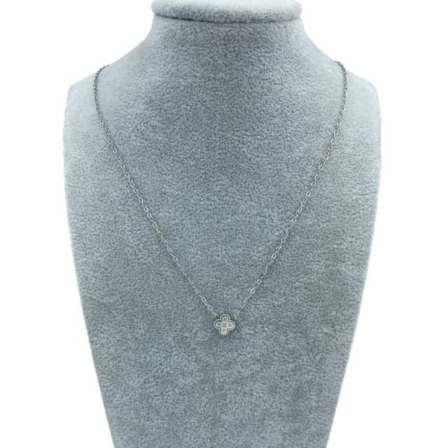 9mm Titanium Steel Four-Leaf Flower Single Necklace